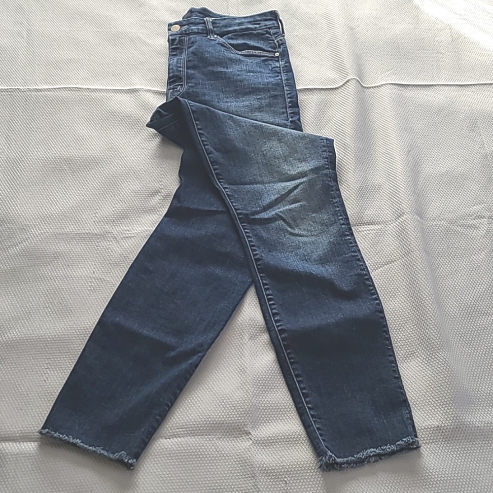 Mother High Waisted Looker Ankle Fray Jeans Sz 29